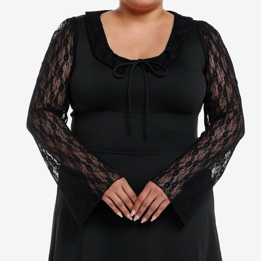 Daisy Street Black Lace Long-Sleeve Mini Dress